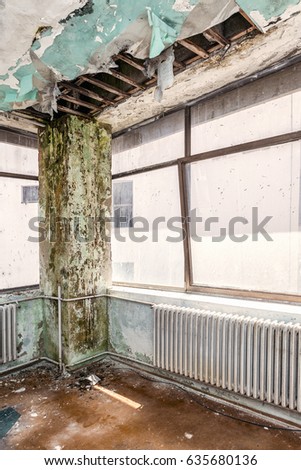 Water Damaged Ceiling Panels Damaged Huge Stock Photo Edit Now