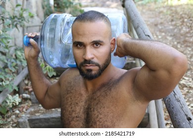 Water Delivery Man With A Muscular Body 