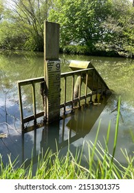 Water Depth Indicator And Gate In Lake