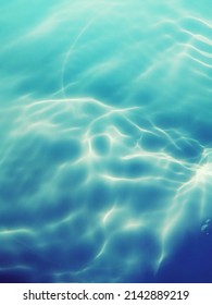 Closeup​ blur​ abstract​ of​ surface​ blue​ water. Abstract​ of​ surface​ blue​ water​ reflected​ with​ sunlight​ for​ background.Top​ view​ of blue​ water.​Water​ splashed​ use​ for​ graphic​ design.