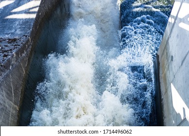 Water Discharge At Hydroelectric Power Station In Estonia.