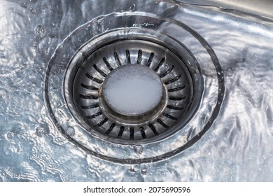 Water Drain Sink With Salt - Cleaning