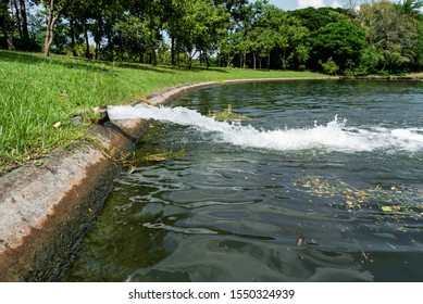 Water Drainage By Pipe Into A Pond