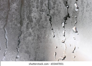 Water Dripping Down Glass Detail.