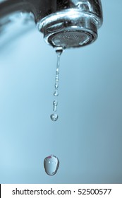 Water Dripping From Water Faucet, Closeup