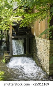 Water driven wheel driven by water.