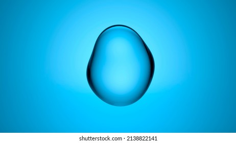 Water drop background. Blue liquid drop of pure water on an empty background.