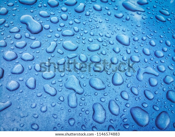 Water drop
at car. Reflection cloud. Blur and
grain.