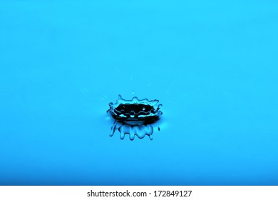 water drop falling in water