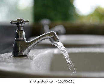 Water drop from faucet