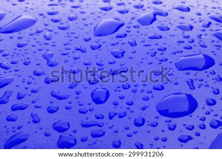 water drop on body of car for background