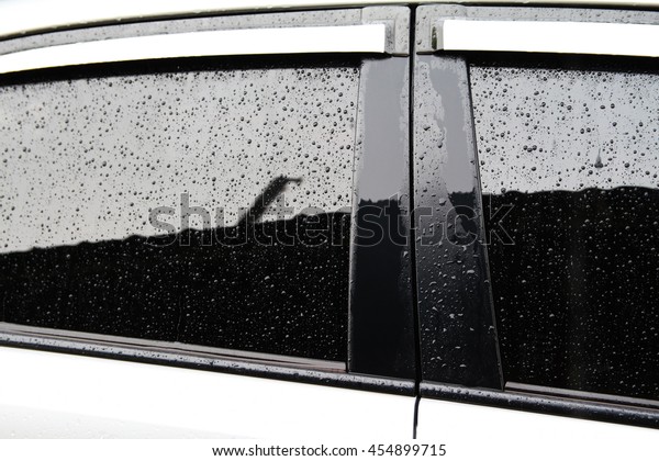 Water drop on car glass\
