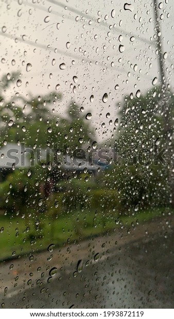 water drop on car\
window when rainy day