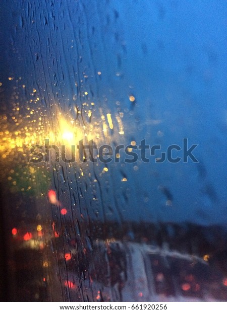 Water drop on the car\
window