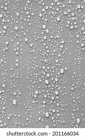 Water drop on grey background.