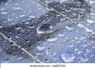 Water Drop On Solar Cell