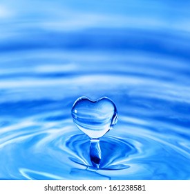 Water Drop In Shape Of Heart