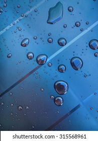 Water Droplets On Hydrophobic Surface