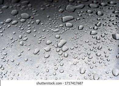 Water Droplets On A Metal Surface