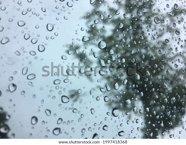 Water droplets on the\
mirror, raindrop