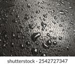 water droplets on synthetic leather