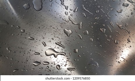 Water Droplets In A Stainless Steal Sink