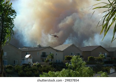 Water Dropping Helicopter, California Wildfire