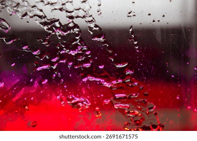WATER DROPS BACKGROUND, WINDOW BACKDROP, WET DESIGN WITH WATER DROPLETS, PATTERN FOR WASHING AND CLEANSING PRODUCTS MONTAGE