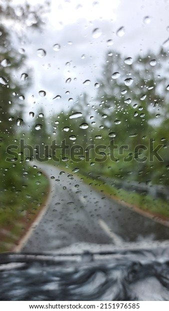 water drops with car\
window as background