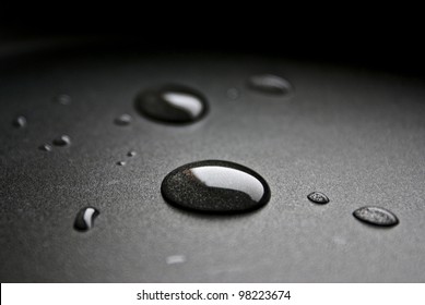 Water Drops On Black Background