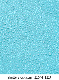 Water Drops On A Blue Background Close-up