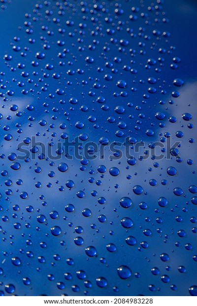 Water drops on car\
body. Hydrophobic effect
