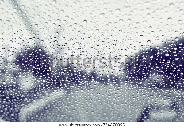 Water drops on car\
glass