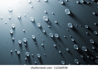 Water Drops On The Embossed Surface Of Tension Ceiling