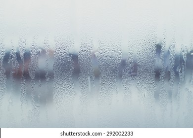 Water Drops On Glass