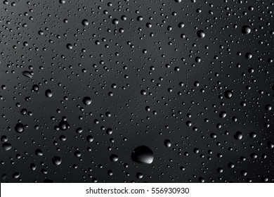 Water drops on the glass close up