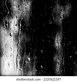 Water drops on the glass. Overlay effect of transparent drops on glass. Dripping raindrops. Fogging. - Shutterstock ID 2137621197