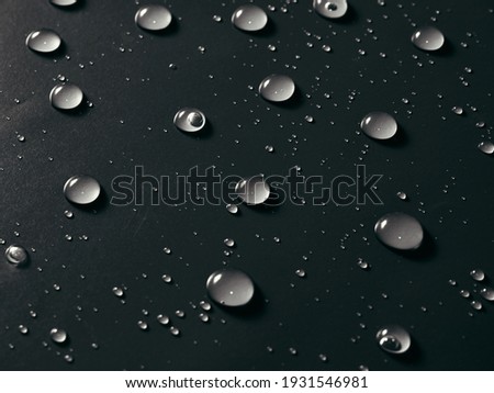 Water drops on grey background.