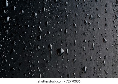 Water drops on metal surface
