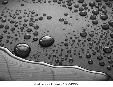 Water Drops On Non Stick Surface