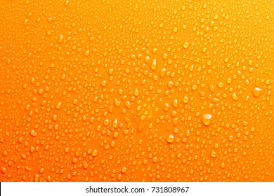 Water Drops On Orange Background Texture Colorful Waterdrop