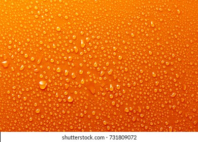 Water Drops On Orange Background Texture Colorful Waterdrop