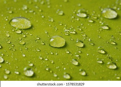 Water Drops On A Waterproof Fabric