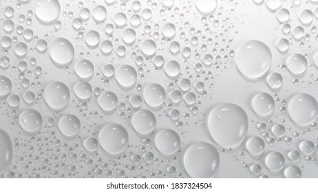 Water drops rain or droplet on white background.
Condensation is the process of a substance in a gaseous state transforming liquid.