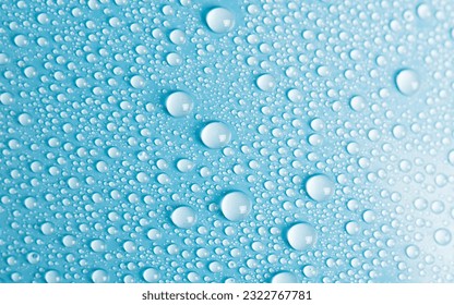 water drops texture, water drops on blue background, HD wallpaper