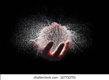 Water Explosion In Human Hand