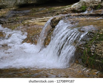 
water flow from a small ledge