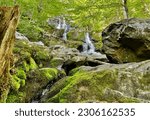 Water flowing leading up to the Dark Hollow Falls at Shenandoah National Park.