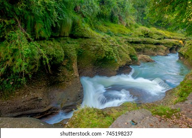 Water flows downstream to Devi's Falls in Pokhara, Nepal