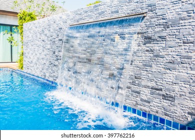 Water Fountain around swimming pool